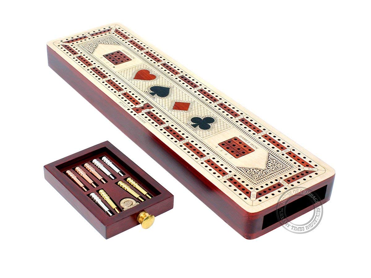 Ross and Rye Bottle Shaped Cribbage Board with Playing Cards 